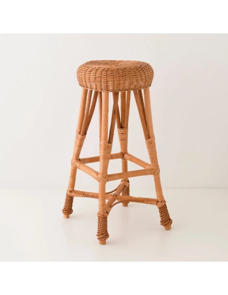 Tabouret de bar en osier