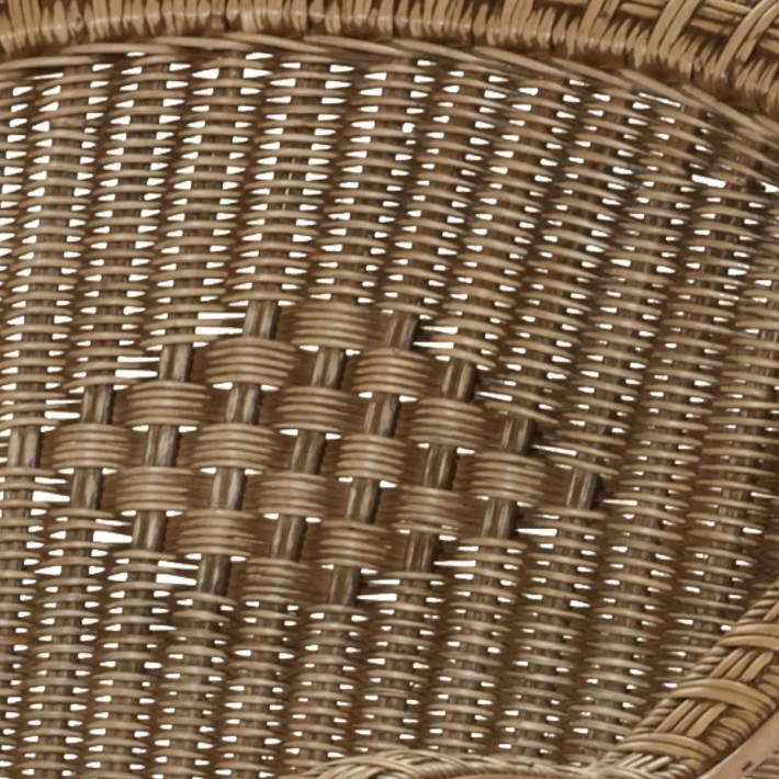 Grand père low-backed rattan armchair