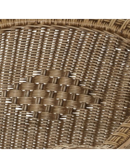 Grand père low-backed rattan armchair
