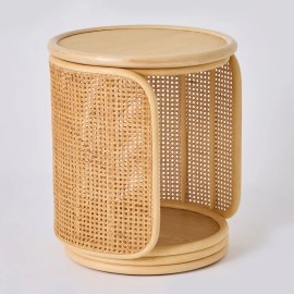 Table basse / chevet TAMBOURIN en rotin collection Orchid Edition