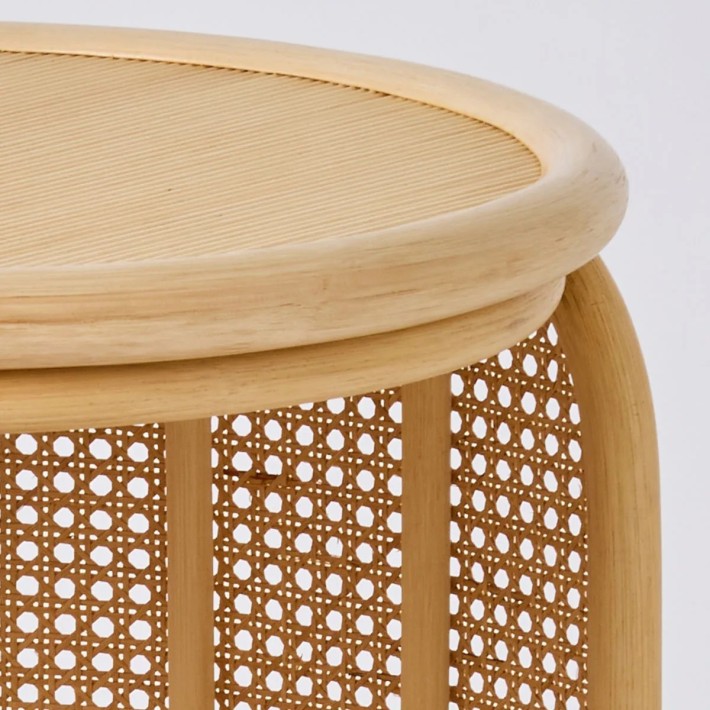 Zoom: Tambourin rattan bedside table / coffee table at Orchid Edition