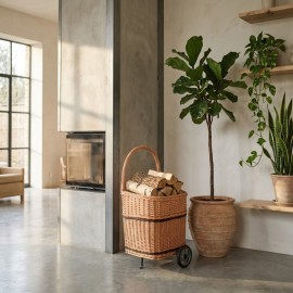 Two-coloured willow shopping basket 2
