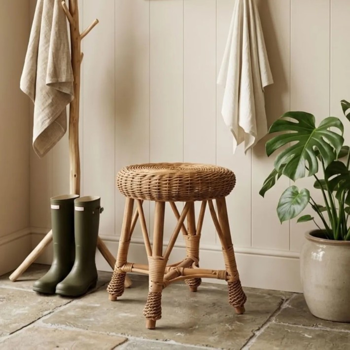 KOK MAISON brown wicker stool