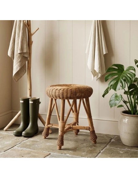 Ambiance tabouret en osier brun KOK MAISON