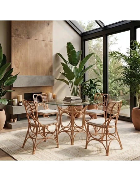 GINGKO collection rattan round dining table