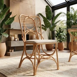 Gingko rattan chair fabric seat 2