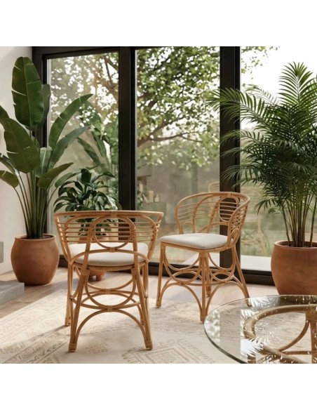 Ambiance fauteuil de table en rotin collection GINGKO
