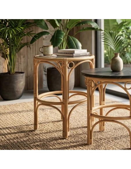 Ambiance large coffee table with glass top from the GINGKO collection