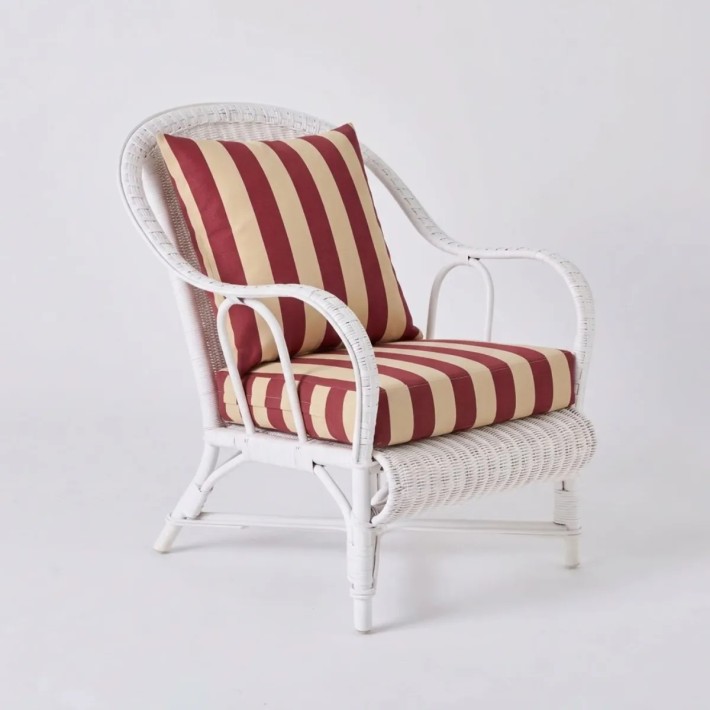 PRIMAVERA armchair in beige striped fabric