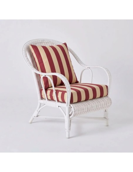 PRIMAVERA armchair in beige striped fabric