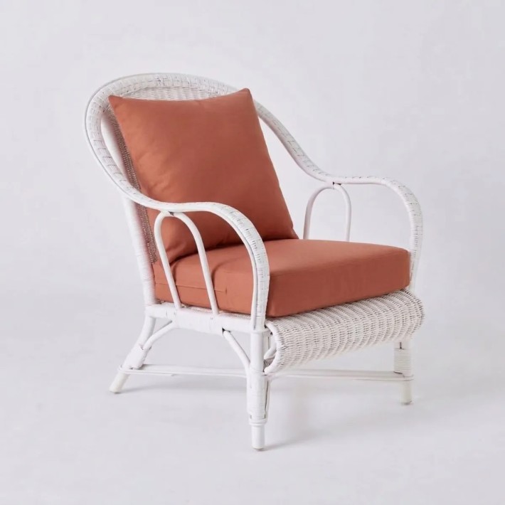 Fauteuil PRIMAVERA tissu terra cotta