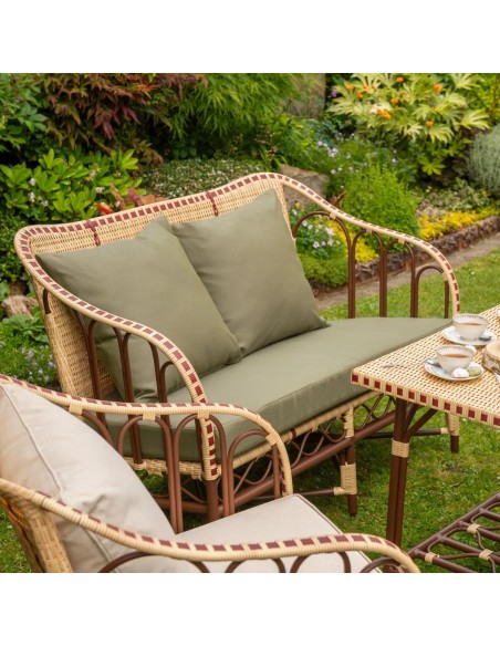 BELLE EPOQUE garden sofa set in seaweed-coloured fabric