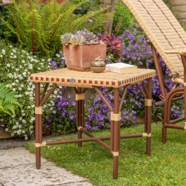 Square garden coffee table in woven resin with rattan effect from the Belle Epoque collection at Kok maison 2
