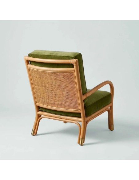 Vue de dos, dossier rotin tressé fauteuil collection RIVIERA