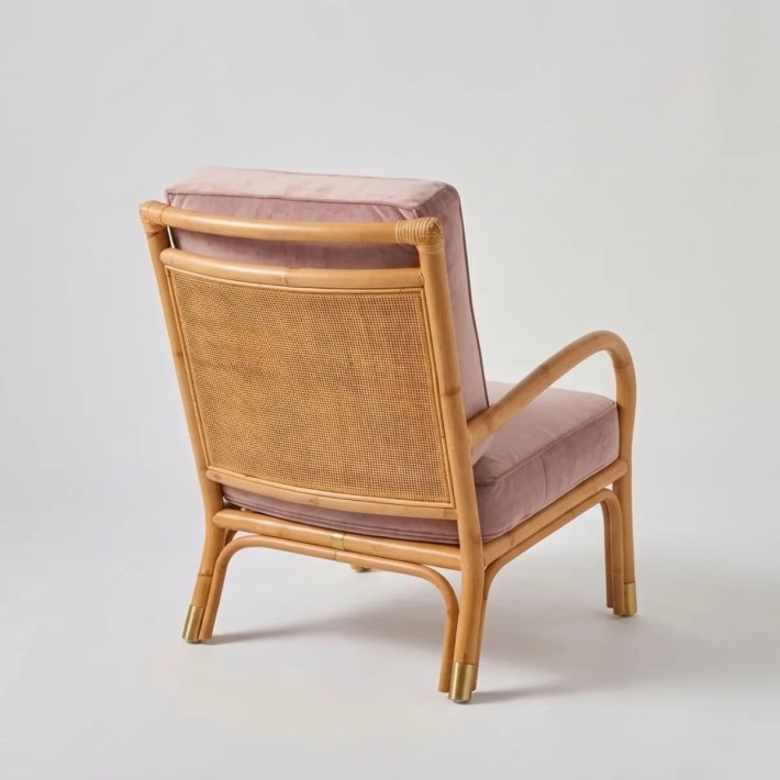 Fauteuil RIVIERA tissu rose vue de dos