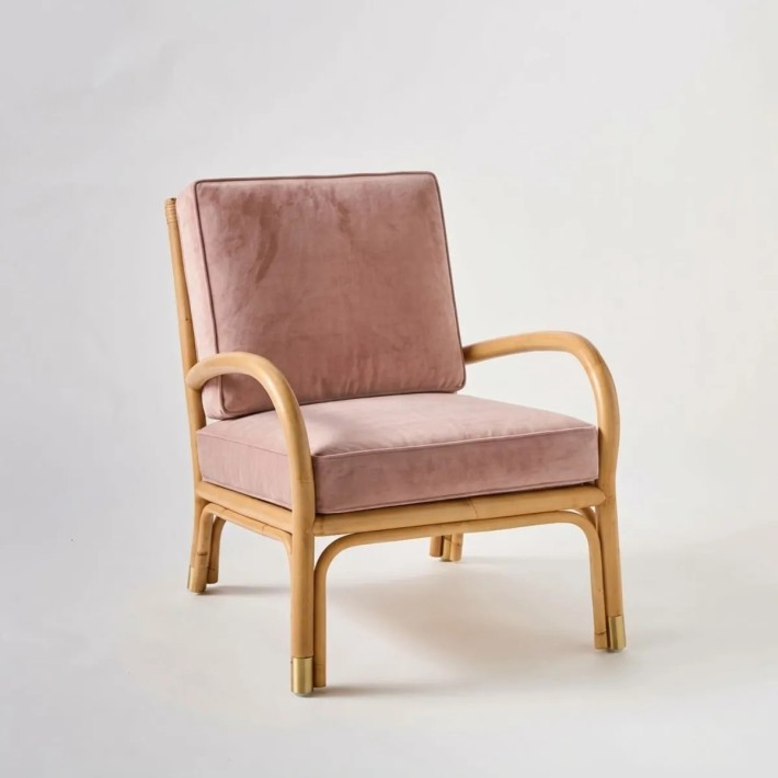 Fauteuil RIVIERA tissu couleur rose