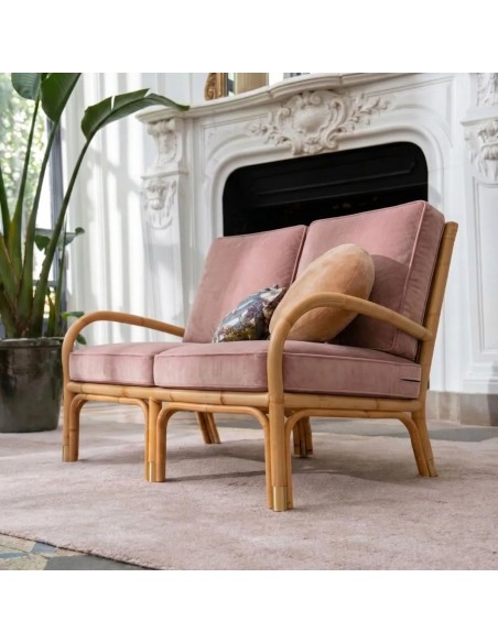 RIVIERA collection 2-seater sofa in pink velvet
