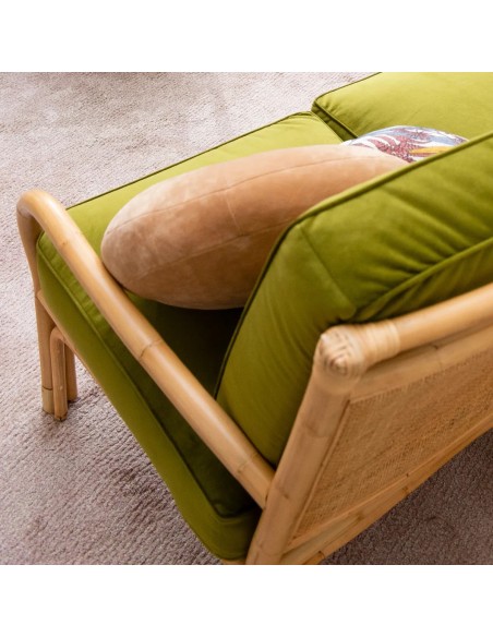 Zoom tissus velours vert collection RIVIERA