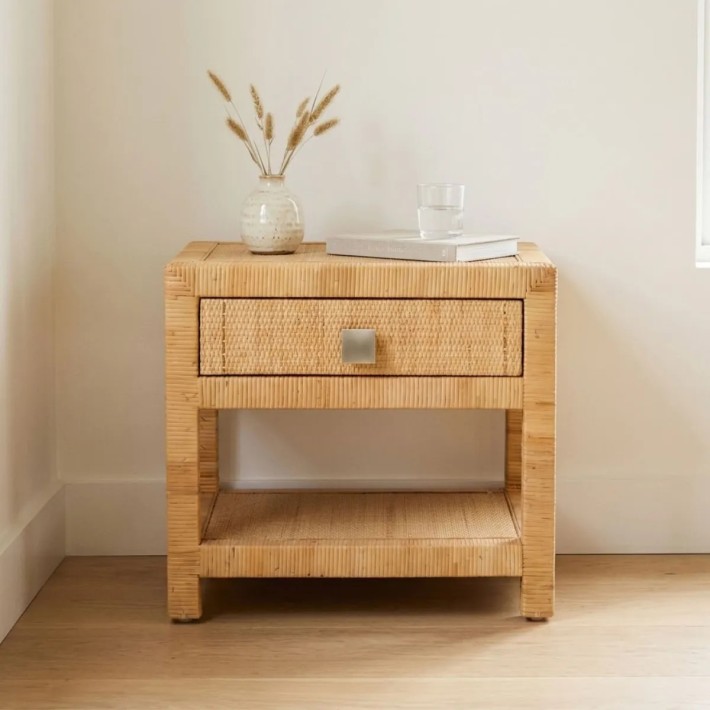 SAIGON bedside table in woven rattan