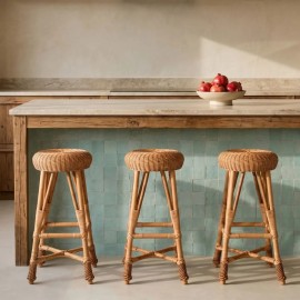 Tabouret de bar en osier 2