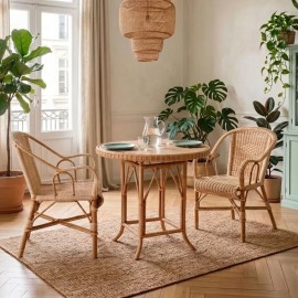 EUGENIE natural rattan table from the Grandfather collection by KOK MAISON 2