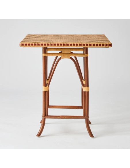 Front view of the BAGATELLE rattan dining table for two