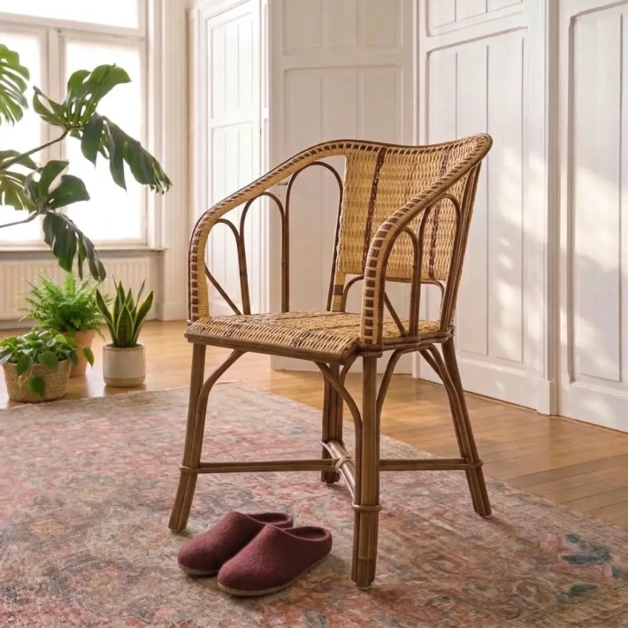 Ambiance fauteuil de table en rotin collection BAGATELLE