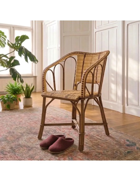 Ambiance fauteuil de table en rotin collection BAGATELLE