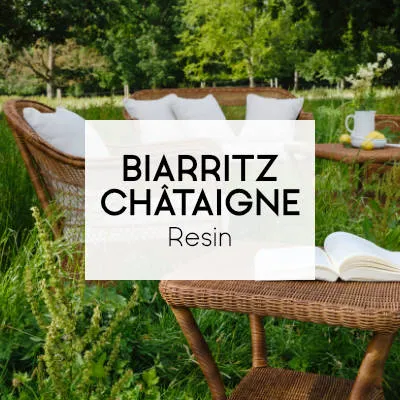 meuble de jardin en r&eacute;sine tress&eacute;e Biarritz