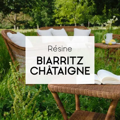 meuble de jardin en r&eacute;sine tress&eacute;e Biarritz