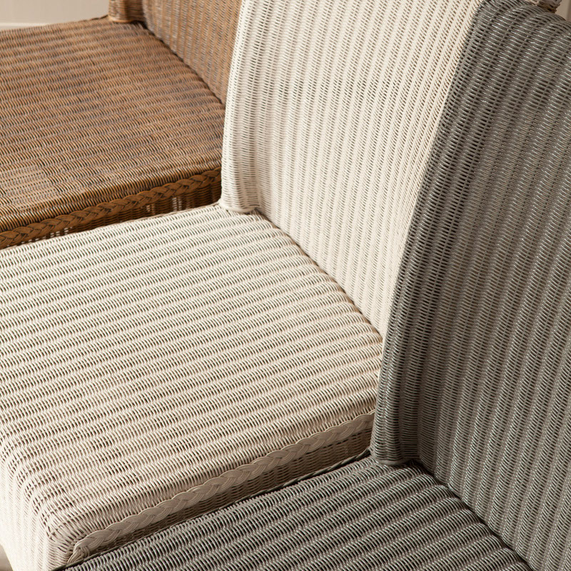 detail on material on lloyd loom chairs